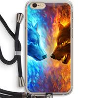 CaseCompany Fire & Ice: iPhone 6 PLUS / 6S PLUS Transparant Hoesje met koord