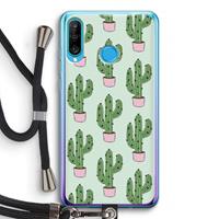 CaseCompany Cactus Lover: Huawei P30 Lite Transparant Hoesje met koord