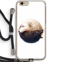 CaseCompany Yin Yang Wolves: iPhone 6 PLUS / 6S PLUS Transparant Hoesje met koord