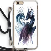 CaseCompany Yin Yang Dragons: iPhone 6 PLUS / 6S PLUS Transparant Hoesje met koord