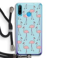 CaseCompany Anything Flamingoes: Huawei P30 Lite Transparant Hoesje met koord