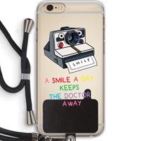 CaseCompany Smile: iPhone 6 PLUS / 6S PLUS Transparant Hoesje met koord