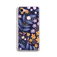 CaseCompany Flowers with blue leaves: Google Pixel 3 XL Transparant Hoesje