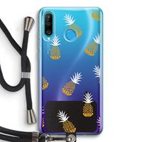 CaseCompany Ananasjes: Huawei P30 Lite Transparant Hoesje met koord