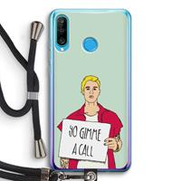 CaseCompany Gimme a call: Huawei P30 Lite Transparant Hoesje met koord