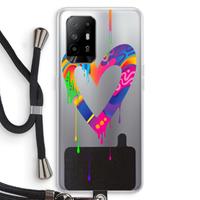 CaseCompany Melts My Heart: Oppo A95 5G Transparant Hoesje met koord