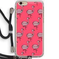 CaseCompany Flamingo: iPhone 6 PLUS / 6S PLUS Transparant Hoesje met koord