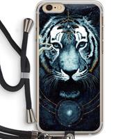 CaseCompany Darkness Tiger: iPhone 6 PLUS / 6S PLUS Transparant Hoesje met koord