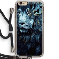 CaseCompany Darkness Lion: iPhone 6 PLUS / 6S PLUS Transparant Hoesje met koord
