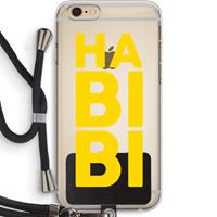 CaseCompany Habibi Blue: iPhone 6 PLUS / 6S PLUS Transparant Hoesje met koord