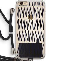 CaseCompany Marrakech Zigzag: iPhone 6 PLUS / 6S PLUS Transparant Hoesje met koord