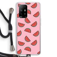 CaseCompany Watermeloen: Oppo A95 5G Transparant Hoesje met koord