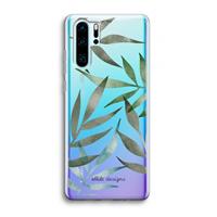 CaseCompany Tropical watercolor leaves: Huawei P30 Pro Transparant Hoesje