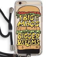 CaseCompany Big Macs Bigger Dreams: iPhone 6 PLUS / 6S PLUS Transparant Hoesje met koord