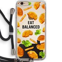 CaseCompany Eat Balanced: iPhone 6 PLUS / 6S PLUS Transparant Hoesje met koord