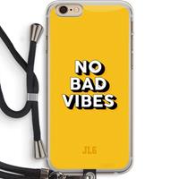 CaseCompany No Bad Vibes: iPhone 6 PLUS / 6S PLUS Transparant Hoesje met koord