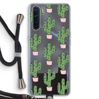 CaseCompany Cactus Lover: Oppo A91 Transparant Hoesje met koord