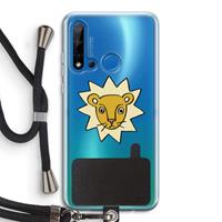 CaseCompany Kleine leeuw: Huawei P20 Lite (2019) Transparant Hoesje met koord