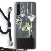 CaseCompany Hang In There: Oppo A91 Transparant Hoesje met koord