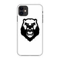 CaseCompany Angry Bear (white): Volledig geprint iPhone 11 Hoesje