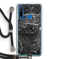 CaseCompany Zwart marmer: Huawei P20 Lite (2019) Transparant Hoesje met koord