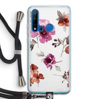 CaseCompany Geschilderde bloemen: Huawei P20 Lite (2019) Transparant Hoesje met koord