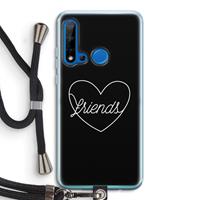 CaseCompany Friends heart black: Huawei P20 Lite (2019) Transparant Hoesje met koord