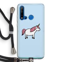 CaseCompany Eenhoorn: Huawei P20 Lite (2019) Transparant Hoesje met koord