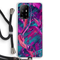 CaseCompany Pink Clouds: Oppo A95 5G Transparant Hoesje met koord