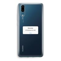CaseCompany Reminder: Huawei P20 Transparant Hoesje