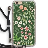 CaseCompany Botanical green sweet flower heaven: iPhone 6 PLUS / 6S PLUS Transparant Hoesje met koord