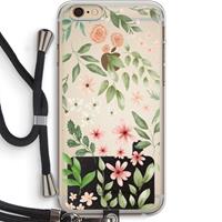CaseCompany Botanical sweet flower heaven: iPhone 6 PLUS / 6S PLUS Transparant Hoesje met koord