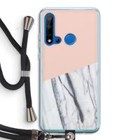 CaseCompany A touch of peach: Huawei P20 Lite (2019) Transparant Hoesje met koord