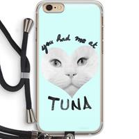 CaseCompany You had me at tuna: iPhone 6 PLUS / 6S PLUS Transparant Hoesje met koord