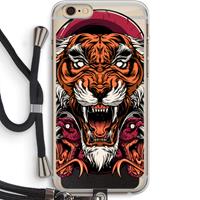 CaseCompany Tiger and Rattlesnakes: iPhone 6 PLUS / 6S PLUS Transparant Hoesje met koord