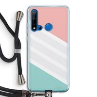 CaseCompany Strepen pastel: Huawei P20 Lite (2019) Transparant Hoesje met koord