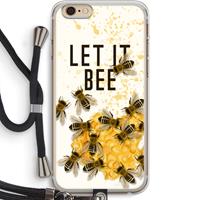 CaseCompany Let it bee: iPhone 6 PLUS / 6S PLUS Transparant Hoesje met koord