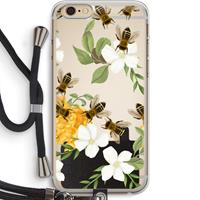 CaseCompany No flowers without bees: iPhone 6 PLUS / 6S PLUS Transparant Hoesje met koord