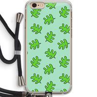 CaseCompany Groene blaadjes: iPhone 6 PLUS / 6S PLUS Transparant Hoesje met koord