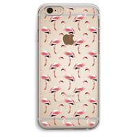 CaseCompany Flamingoprint groen: iPhone 6 Plus / 6S Plus Transparant Hoesje