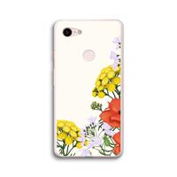 CaseCompany Wilde bloemen: Google Pixel 3 XL Transparant Hoesje
