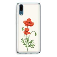 CaseCompany Red poppy: Huawei P20 Transparant Hoesje
