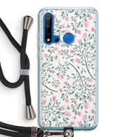 CaseCompany Sierlijke bloemen: Huawei P20 Lite (2019) Transparant Hoesje met koord