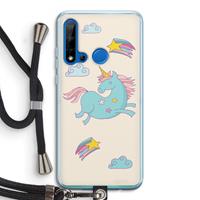 CaseCompany Vliegende eenhoorn: Huawei P20 Lite (2019) Transparant Hoesje met koord