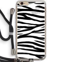CaseCompany Zebra pattern: iPhone 6 PLUS / 6S PLUS Transparant Hoesje met koord