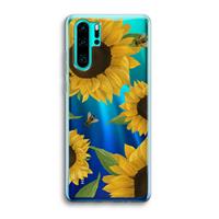 CaseCompany Sunflower and bees: Huawei P30 Pro Transparant Hoesje