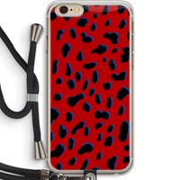 CaseCompany Red Leopard: iPhone 6 PLUS / 6S PLUS Transparant Hoesje met koord