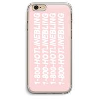 CaseCompany Hotline bling pink: iPhone 6 Plus / 6S Plus Transparant Hoesje