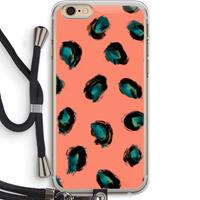 CaseCompany Pink Cheetah: iPhone 6 PLUS / 6S PLUS Transparant Hoesje met koord