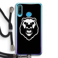 CaseCompany Angry Bear (black): Huawei P30 Lite Transparant Hoesje met koord